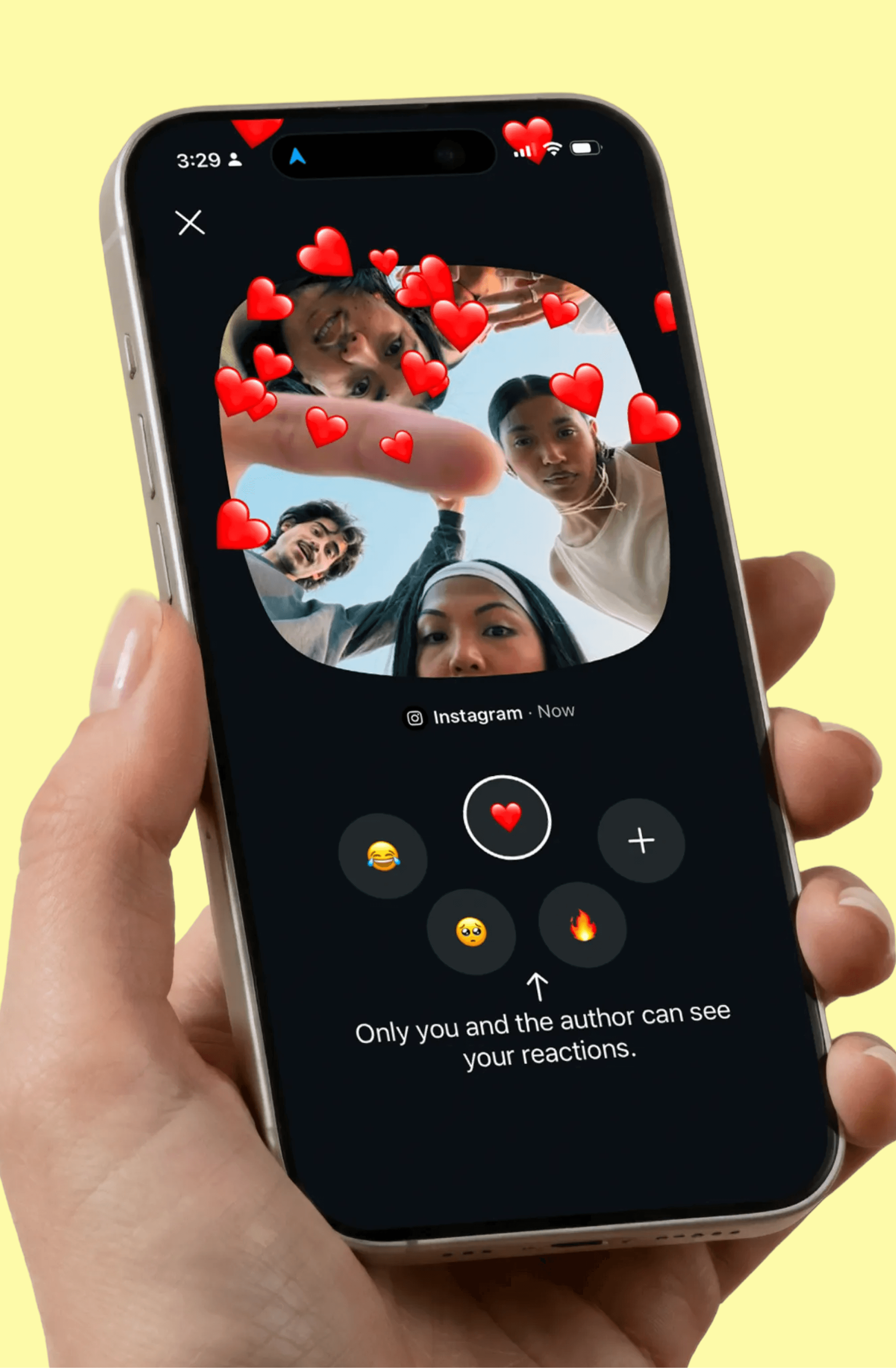 Phone screen with project image